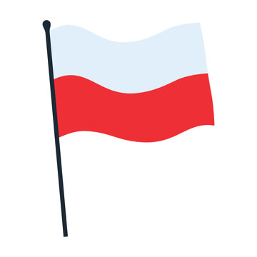 poland  national flag icon decorative shapes.