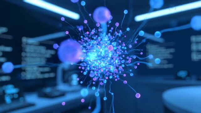 Artificial Intelligence Neural Network Growing Like Glowing Digital Vines &ndash; AI Technology, Machine Learning and Future Data Concept 4K
