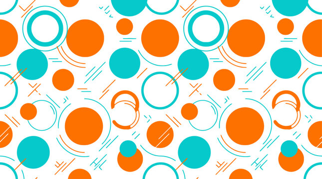 Vibrant orange and teal geometric pattern