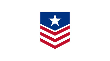 Fototapeta premium 26 julyLiberia independents day American patriotic symbol, USA flag icon, star and stripes emblem, vector badge isolated on White Background EPS