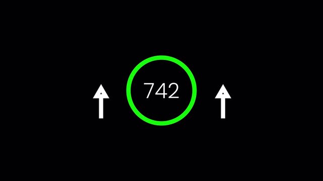 Number counter animation from 0 to ,1000 in 4k for likes and views, animated counting numbers from zero to one thousand on transparent background