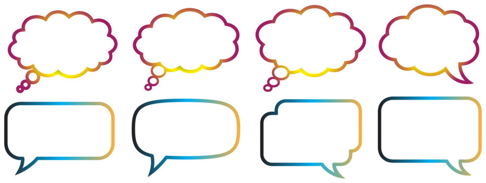 Colorful gradient speech bubbles for conversations