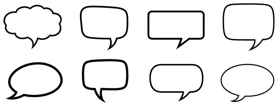 Speech bubbles and thought clouds for comics and illustrations