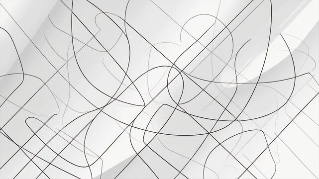 abstract white lines forming geometric shapes in motion