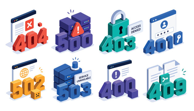 Error Codes Web Page Icons.