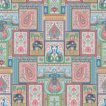 Eclectic Bohemian Animal Patchwork Art