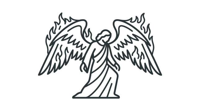 Angel with wings and flame.