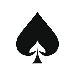 Fototapeta premium Black Ace Of Spades Suit Vector Icon Isolated On White Background. 