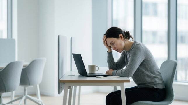 Stressed Businesswoman Overwhelmed By Work And Deadlines
