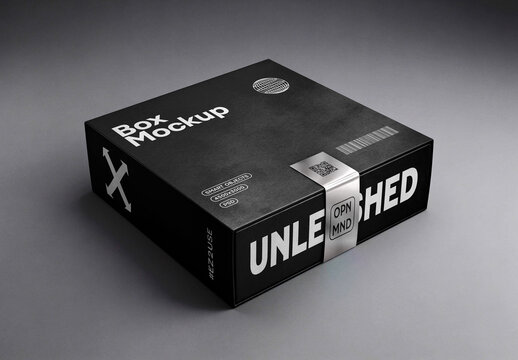 Holo Stripe Packaging Box Mockup For Product And Branding Design