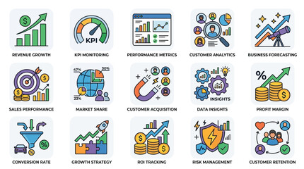 Fototapeta premium Vector illustrations for business analytics and metrics