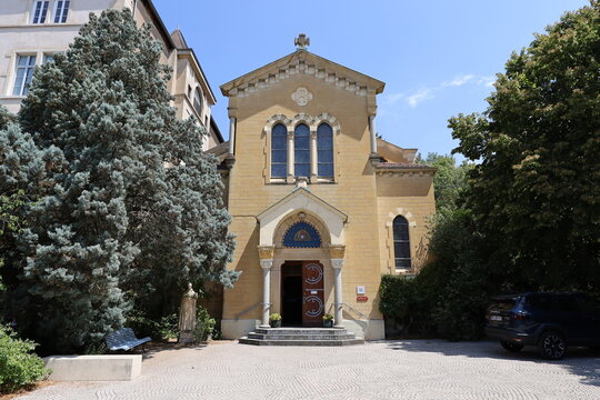 Chapelle La Colombi&egrave;re, de style n&eacute;o-byzantin et art d&eacute;co, ville de Paray le Monial , d&eacute;partement de la Sa&ocirc;ne et Loire, France