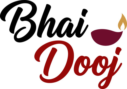 Traditional bhai Dooj festival greeting text design for cultural celebration projects
