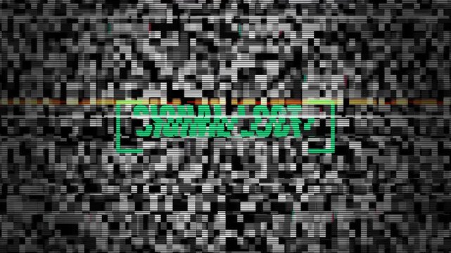 Digital noise filling a black and white screen