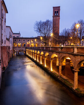Portici delle Pescherie by Giulio Romano at Blue Hour in Mantua, Italy