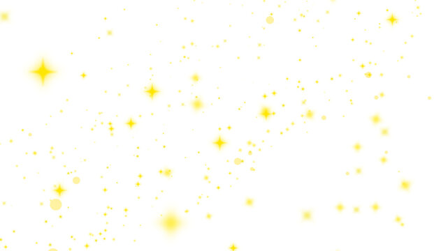 Yellow twinkling stars and magical bokeh dust stream