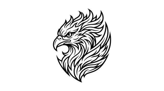 Detailed illustration of an eagle head.