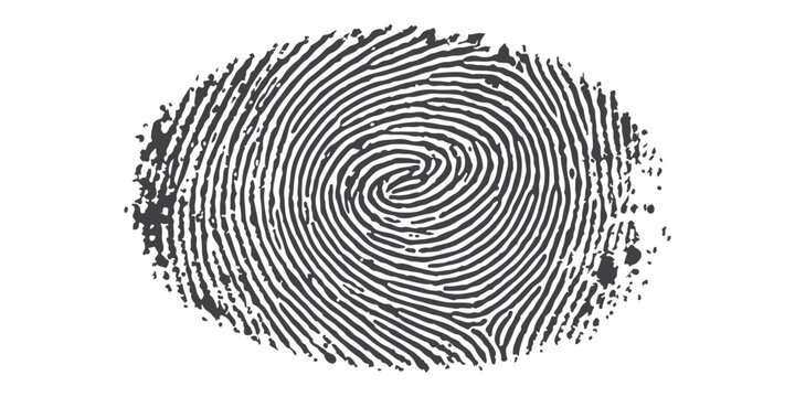Black fingerprint pattern icon representing security and unique personal human identity