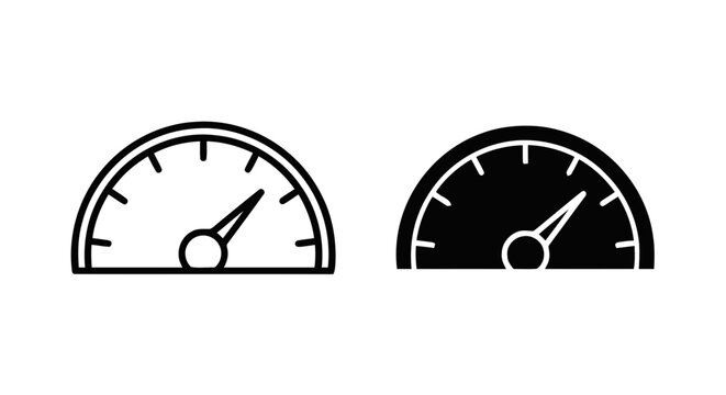 Vector illustration of speedometer icon set, gauge sign, tachometer symbol, vector illustration on a transparent background