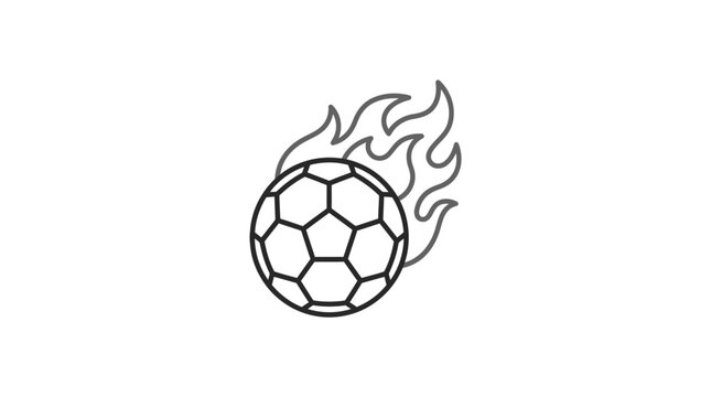 Flaming soccer ball in motion graphics.