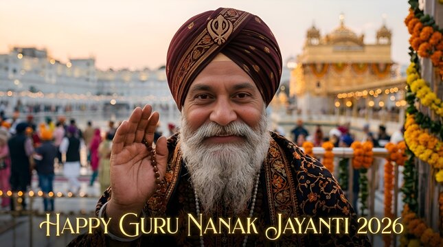 Guru Nanak Dev Ji Blesses Devotees at Golden Temple During Celebration