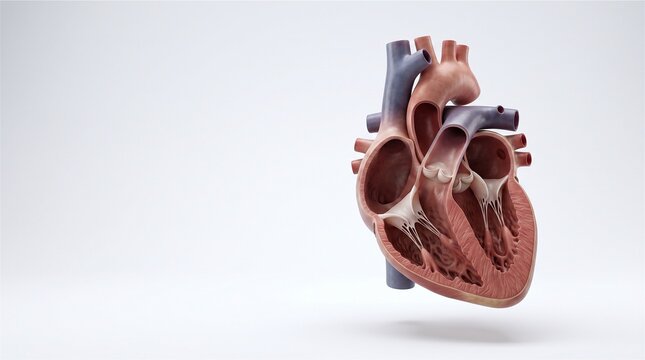 Detailed human heart anatomical model cross section
