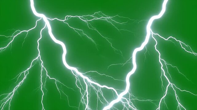 Realistic Lightning Strike on Green Screen 4K Chroma Key Effect