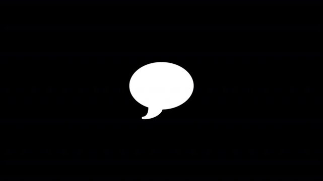 Typing Text Message Cloud Conversation, SMS Chatting Bubbles and Message Cloud Animation on Transparent Background, Chat Bubble Icon Animation in 4K with Alpha Channel
