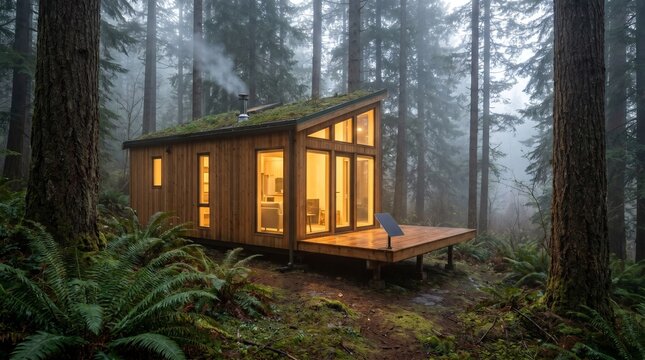 Forest cabin and satellite communication