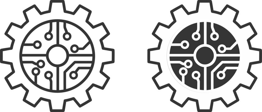 Two interlocking gears with intricate designs and patterns