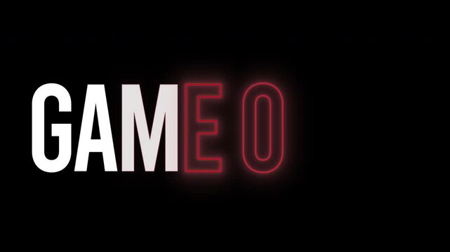 Game over text title reveal motion graphic collection of 3 unique variants featuring a dynamic glowing red outline and clean red lettering for console gaming overlays