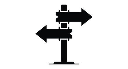 Directional signpost silhouette on a white background simple graphic design © AlhamdulillahAdobe