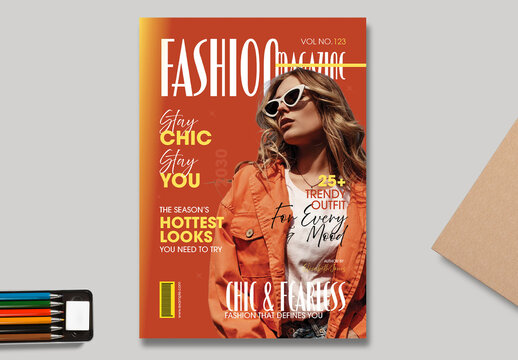 Fashion Magazine Cover Template Layout