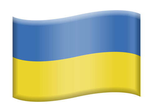 National flag of Ukraine, Ukrainian flag emoji illustration, vector icon isolated on transparent background