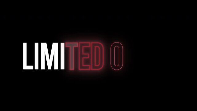 Minimalist discount deal business theme text design bundle with a 3 set choice showing red neon light glow transitions and slow kinetic typography animation on a black screen