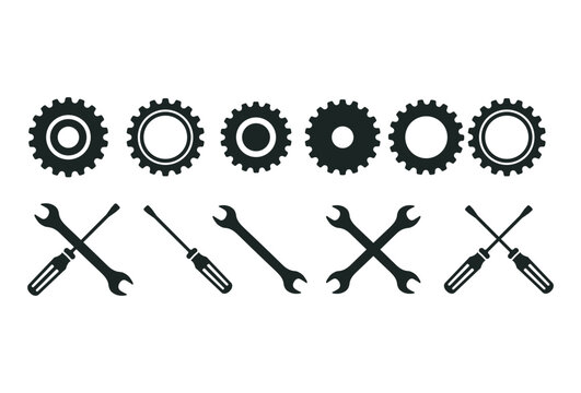Tools vector wrench icon. Spanner logo design element. Key tool isolated on white background template