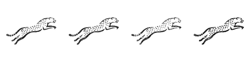 Sketch cheetah logo design set © David Zydd