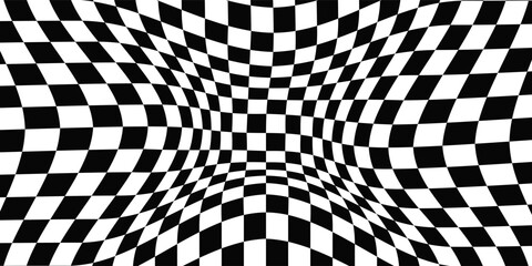 Obraz premium Black and white checkered pattern, Checkerboard seamless pattern