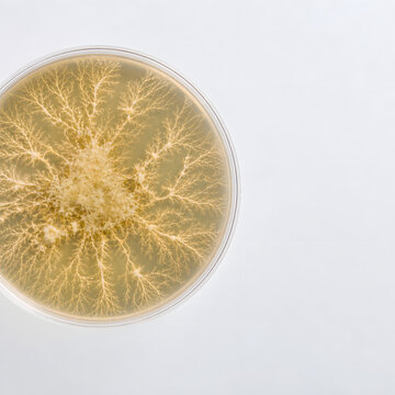 Rhizoid Colony Branching Across Agar Plate Macro