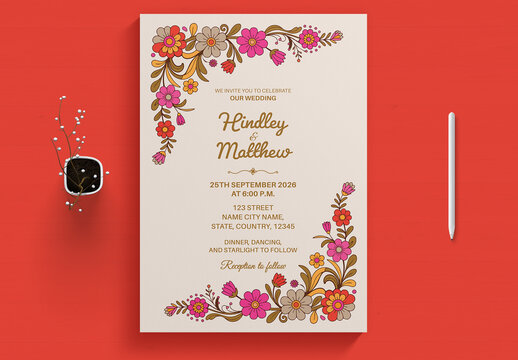 Wedding Reception Invitation Template