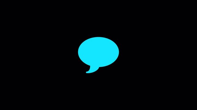 Typing Text Message Cloud Conversation, SMS Chatting Bubbles and Message Cloud Animation on Transparent Background, Chat Bubble Icon Animation in 4K with Alpha Channel
