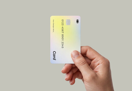 Hand Holding Credit Card Mockup