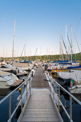 Fototapeta premium Floating dock in marina on Lake Garda in Salo Italy