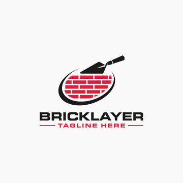 Masonry brick wall construction logo template design 6