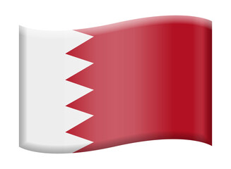 Obraz premium National flag of Bahrain, Bahraini flag emoji illustration, vector icon isolated on transparent background