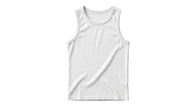 Blank white ribbed cotton tank top mockup template