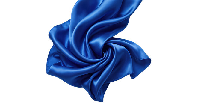 Smooth blue silk fabric folded rosette design element