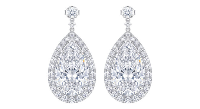 Classic diamond teardrop stud earrings jewelry pair