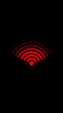Red WiFi Signal Waves Motion Graphic with Alpha. High quality 4k footage