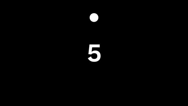 Minimal countdown timer with tailed lines circling counterclockwise from 10 to 0 seconds. White on black. Isolated animation on transparent background. .